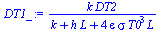 `/`(`*`(k, `*`(DT2)), `*`(`+`(k, `*`(h, `*`(L)), `*`(4, `*`(epsilon, `*`(sigma, `*`(`^`(T0, 3), `*`(L))))))))