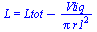 L = `+`(Ltot, `-`(`/`(`*`(Vliq), `*`(Pi, `*`(`^`(r1, 2))))))