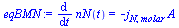 diff(nN(t), t) = `+`(`-`(`*`(j[N, molar], `*`(A))))