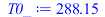 Typesetting:-mprintslash([T0_ := 288.15], [288.15])