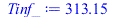 Typesetting:-mprintslash([Tinf_ := 313.15], [313.15])