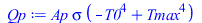 Typesetting:-mprintslash([Qp := `*`(Ap, `*`(sigma, `*`(`+`(`-`(`*`(`^`(T0, 4))), `*`(`^`(Tmax, 4))))))], [`*`(Ap, `*`(sigma, `*`(`+`(`-`(`*`(`^`(T0, 4))), `*`(`^`(Tmax, 4))))))])