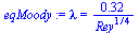 lambda = `+`(`/`(`*`(.32), `*`(`^`(Rey, `/`(1, 4)))))
