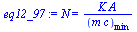 N = `/`(`*`(K, `*`(A)), `*`((`*`(m, `*`(c)))[min]))