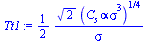 `+`(`/`(`*`(`/`(1, 2), `*`(`^`(2, `/`(1, 2)), `*`(`^`(`*`(C[s], `*`(alpha, `*`(`^`(sigma, 3)))), `/`(1, 4))))), `*`(sigma)))
