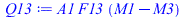 `*`(A1, `*`(F13, `*`(`+`(M1, `-`(M3)))))