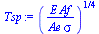 `*`(`^`(`/`(`*`(E, `*`(Af)), `*`(Ae, `*`(sigma))), `/`(1, 4)))