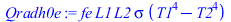 `*`(fe, `*`(L1, `*`(L2, `*`(sigma, `*`(`+`(`*`(`^`(T1, 4)), `-`(`*`(`^`(T2, 4)))))))))