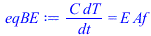 `/`(`*`(C, `*`(dT)), `*`(dt)) = `*`(E, `*`(Af))