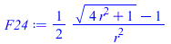 `+`(`/`(`*`(`/`(1, 2), `*`(`+`(`*`(`^`(`+`(`*`(4, `*`(`^`(r, 2))), 1), `/`(1, 2))), `-`(1)))), `*`(`^`(r, 2))))
