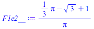 `/`(`*`(`+`(`*`(`/`(1, 3), `*`(Pi)), `-`(`*`(`^`(3, `/`(1, 2)))), 1)), `*`(Pi))