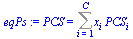 PCS = Sum(`*`(x[i], `*`(PCS[i])), i = 1 .. C)