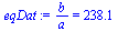 `/`(`*`(b), `*`(a)) = 238.1