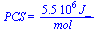 PCS = `+`(`/`(`*`(0.55e7, `*`(J_)), `*`(mol_)))
