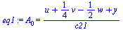A[0] = `/`(`*`(`+`(u, `*`(`/`(1, 4), `*`(v)), `-`(`*`(`/`(1, 2), `*`(w))), y)), `*`(c21))