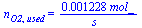 n[O2, used] = `+`(`/`(`*`(0.1228e-2, `*`(mol_)), `*`(s_)))