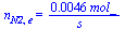 n[N2, e] = `+`(`/`(`*`(0.46e-2, `*`(mol_)), `*`(s_)))