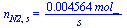 n[N2, s] = `+`(`/`(`*`(0.4564e-2, `*`(mol_)), `*`(s_)))