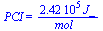PCI = `+`(`/`(`*`(0.242e6, `*`(J_)), `*`(mol_)))