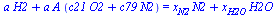 `+`(`*`(a, `*`(H2)), `*`(a, `*`(A, `*`(`+`(`*`(c21, `*`(O2)), `*`(c79, `*`(N2))))))) = `+`(`*`(x[N2], `*`(N2)), `*`(x[H2O], `*`(H2O)))