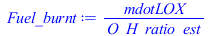 `/`(`*`(mdotLOX), `*`(O_H_ratio_est))