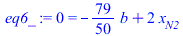 0 = `+`(`-`(`*`(`/`(79, 50), `*`(b))), `*`(2, `*`(x[N2])))