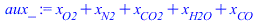`+`(x[O2], x[N2], x[CO2], x[H2O], x[CO])