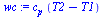 `:=`(wc, `*`(c[p], `*`(`+`(T2, `-`(T1)))))