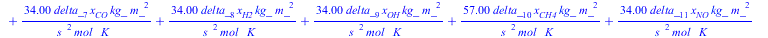 `+`(Ta, `-`(T25)) = `+`(`/`(`*`(0.802e6, `*`(a, `*`(kg_, `*`(`^`(m_, 2))))), `*`(`^`(s_, 2), `*`(mol_, `*`(`+`(`/`(`*`(111., `*`(delta_[27], `*`(x[C2H6O], `*`(kg_, `*`(`^`(m_, 2)))))), `*`(`^`(s_, 2),...
