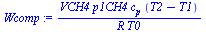 `:=`(Wcomp, `/`(`*`(VCH4, `*`(p1CH4, `*`(c[p], `*`(`+`(T2, `-`(T1)))))), `*`(R, `*`(T0))))