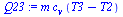 `:=`(Q23, `*`(m, `*`(c[v], `*`(`+`(T3, `-`(T2))))))