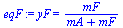 `:=`(eqF, yF = `/`(`*`(mF), `*`(`+`(mA, mF))))