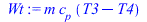`*`(m, `*`(c[p], `*`(`+`(T3, `-`(T4)))))