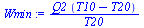 `:=`(Wmin, `/`(`*`(Q2, `*`(`+`(T10, `-`(T20)))), `*`(T20)))