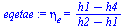 `:=`(eqetae, eta[e] = `/`(`*`(`+`(h1, `-`(h4))), `*`(`+`(h2, `-`(h1)))))