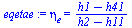 `:=`(eqetae, eta[e] = `/`(`*`(`+`(h1, `-`(h41))), `*`(`+`(h2, `-`(h11)))))