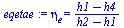 eta[e] = `/`(`*`(`+`(h1, `-`(h4))), `*`(`+`(h2, `-`(h1))))