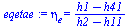 eta[e] = `/`(`*`(`+`(h1, `-`(h41))), `*`(`+`(h2, `-`(h11))))