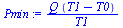 `:=`(Pmin, `/`(`*`(Q, `*`(`+`(T1, `-`(T0)))), `*`(T1)))
