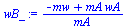 `/`(`*`(`+`(`-`(mw), `*`(mA, `*`(wA)))), `*`(mA))