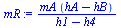 `/`(`*`(mA, `*`(`+`(hA, `-`(hB)))), `*`(`+`(h1, `-`(h4))))