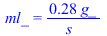 ml_ = `+`(`/`(`*`(.2777777778, `*`(g_)), `*`(s_)))