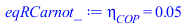 eta[COP] = 0.5430677936e-1