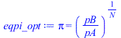 pi = `^`(`/`(`*`(pB), `*`(pA)), `/`(1, `*`(N)))