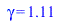 gamma = 1.107463227