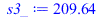 Typesetting:-mprintslash([s3_ := 209.6448342], [209.6448342])