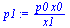 `:=`(p1, `/`(`*`(p0, `*`(x0)), `*`(x1)))