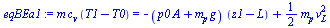 `*`(m, `*`(c[v], `*`(`+`(T1, `-`(T0))))) = `+`(`-`(`*`(`+`(`*`(p0, `*`(A)), `*`(m[p], `*`(g))), `*`(`+`(z1, `-`(L))))), `*`(`/`(1, 2), `*`(m[p], `*`(`^`(v[L], 2)))))