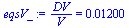 `/`(`*`(DV), `*`(V)) = 0.1200e-1