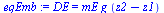 DE = `*`(mE, `*`(g, `*`(`+`(z2, `-`(z1)))))